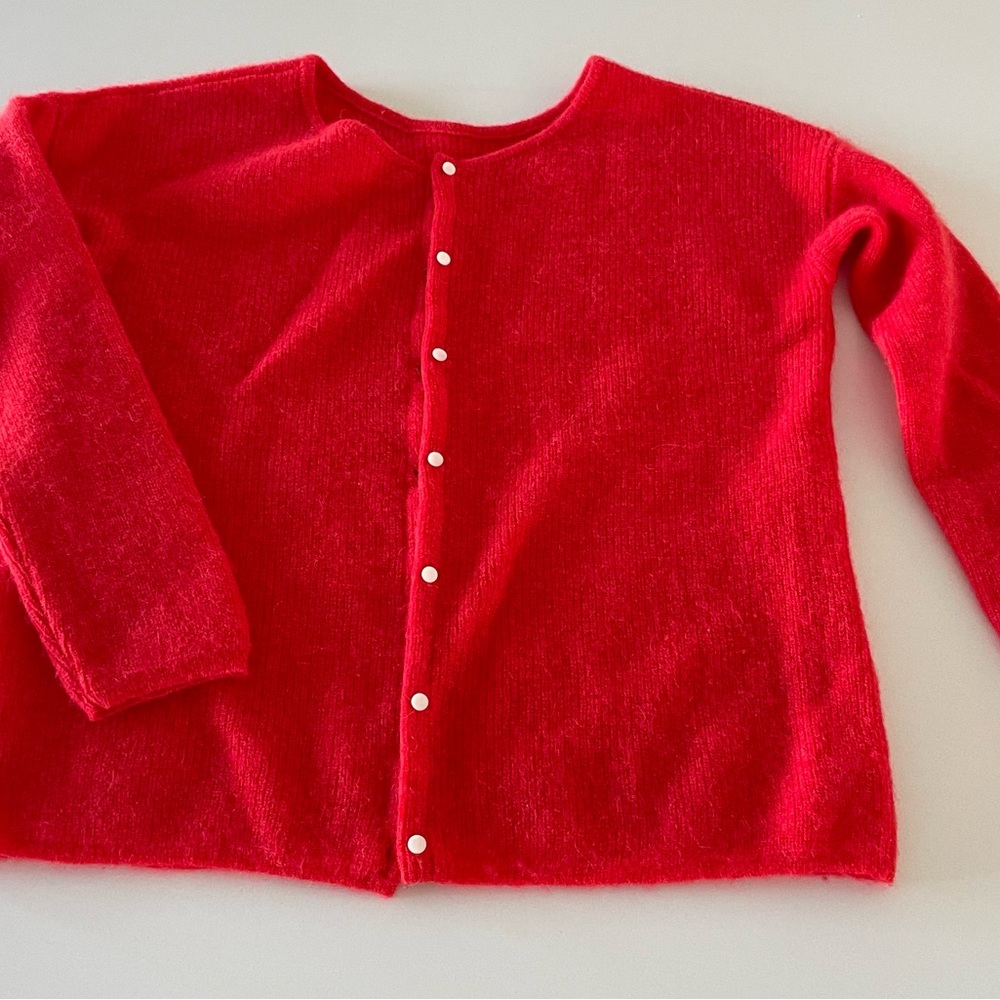 Sezane Red Cardigan Sweater